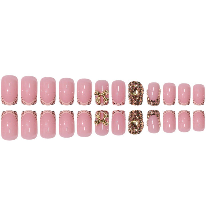 Artistic Rhinestone-Embedded Press-On Nails Bowlift