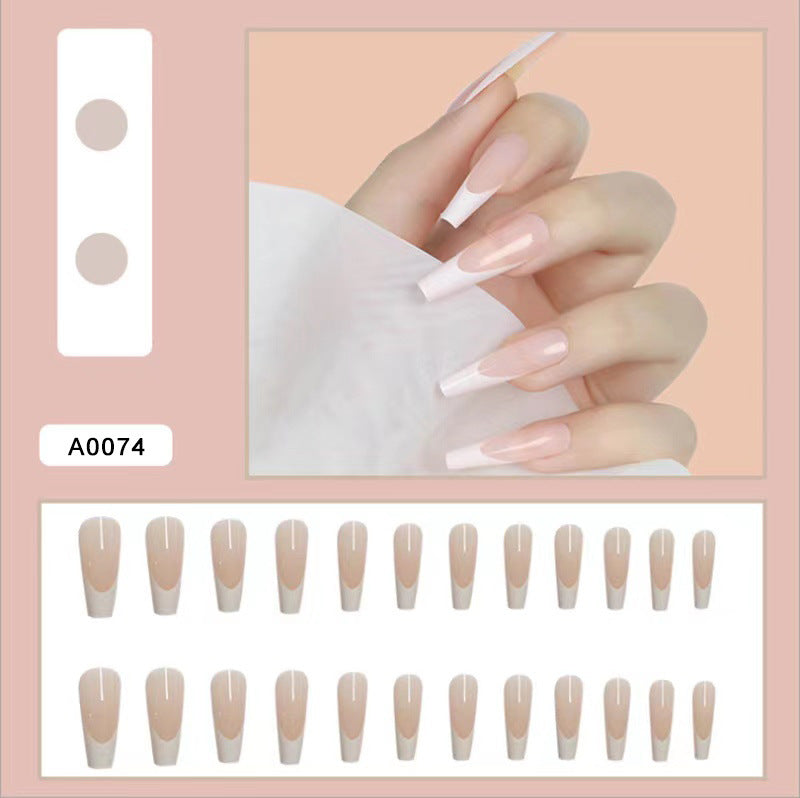 Acrylic Nail Set with Elegant Tips and Stylish French Design Bowlift