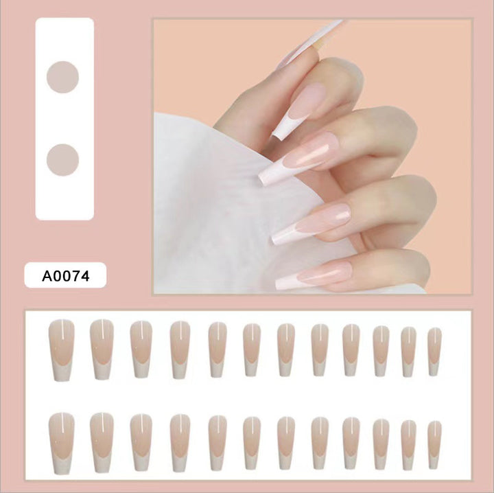 Acrylic Nail Set with Elegant Tips and Stylish French Design Bowlift
