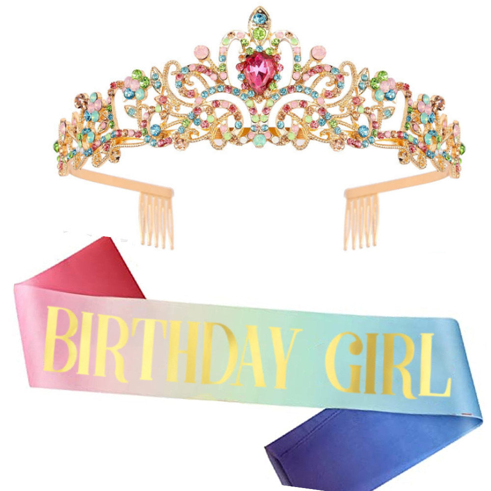 Ladies Glittering Tiara with Sparkling Rhinestones Bowlift