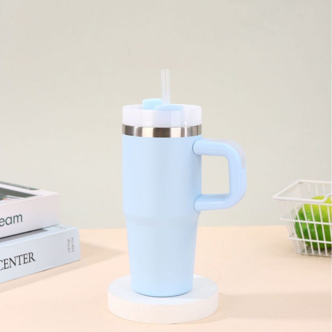 Unisex noble insulated cup with practical straw Bowlift