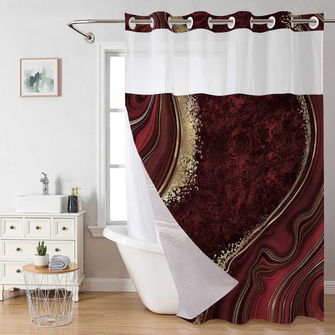 Elegant Marble Design Shower Curtain Bowlift