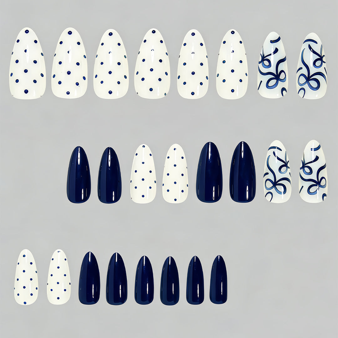 Artistic Bow and Dot Press-On Nail Set Bowlift