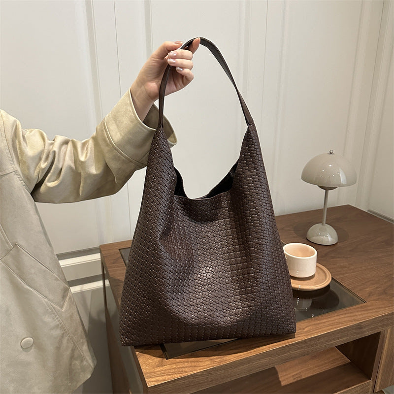 WoTextured Fabric Slouchy Tote Bag Bowlift