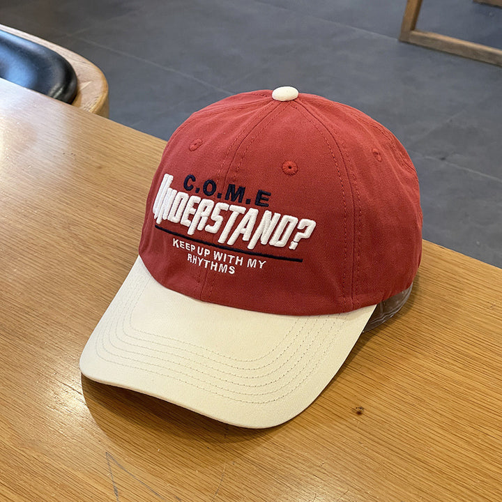 Unisex Casual Textured Cap with Playful Embroidery Bowlift