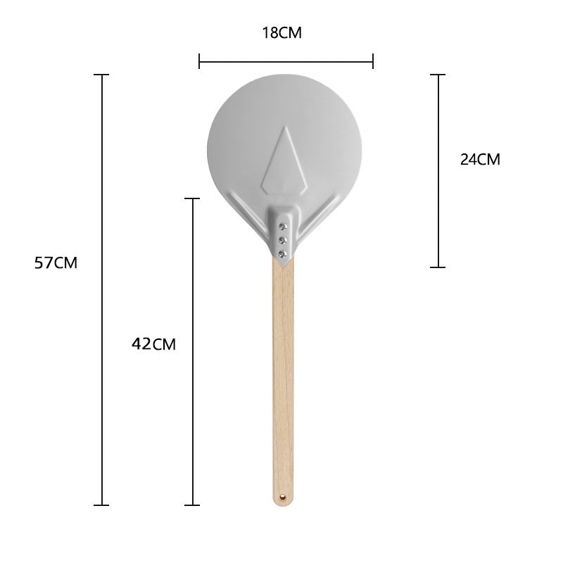 long-handled perforated pizza peel with wooden handle Bowlift
