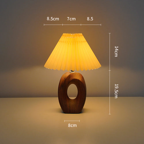 Modern Shaped Wooden Base Table Lamp