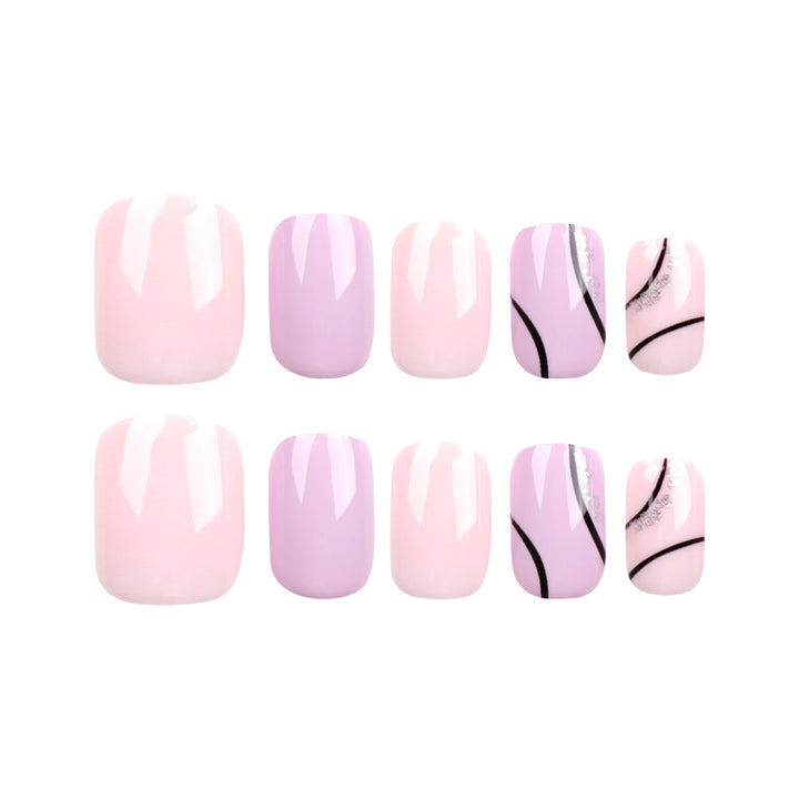 Artistic Nail Design with Glitter Accents Bowlift