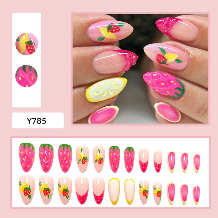 Elegant Artificial Nails with Botanical Designs Bowlift