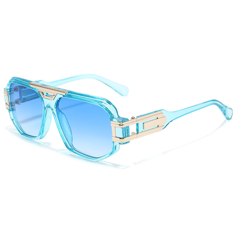 Statement Square Frame Sunglasses with Decorative Gold Accents Bowlift