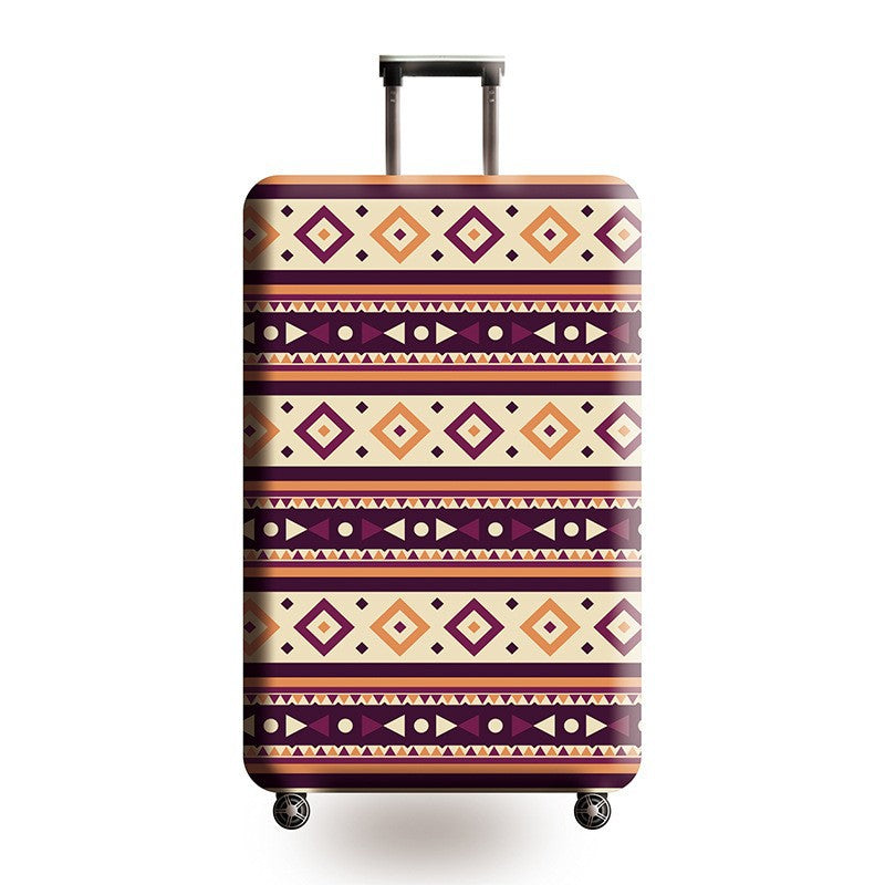 Women's Hard Shell Suitcase with Ethnic Pattern Bowlift