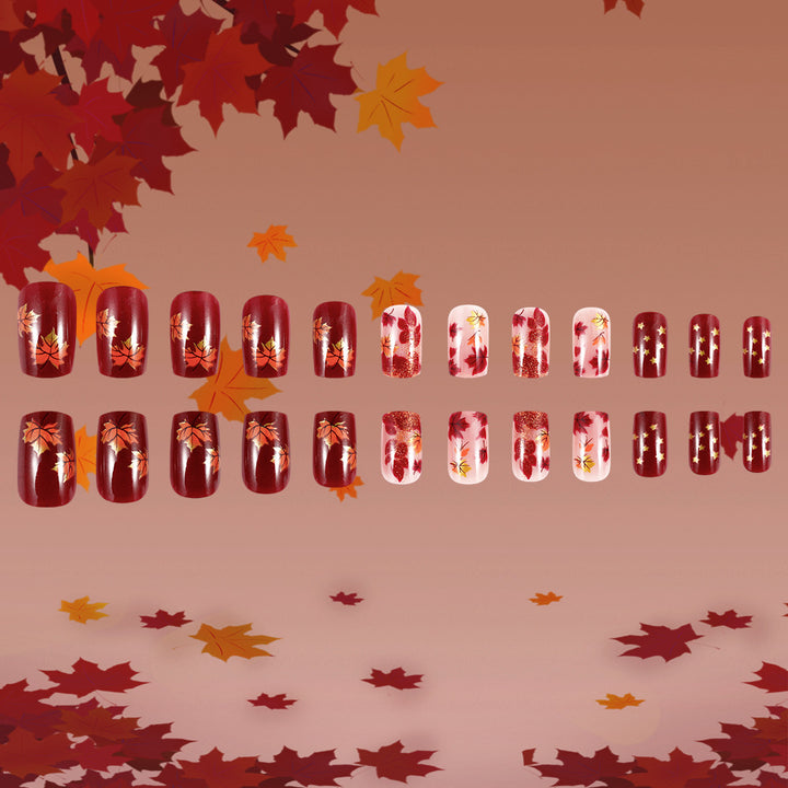 Autumn-Themed Press-On Nails Bowlift