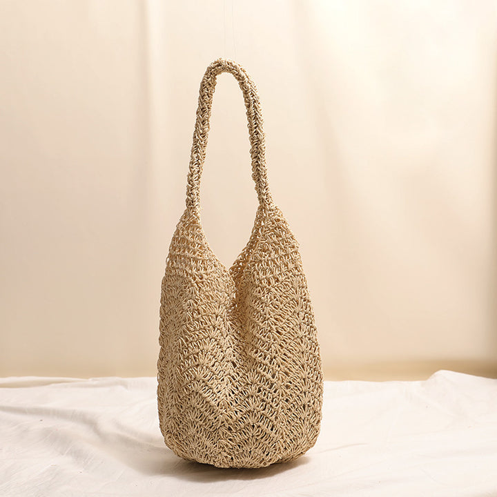 Hand-crocheted tote with deep slit Bowlift