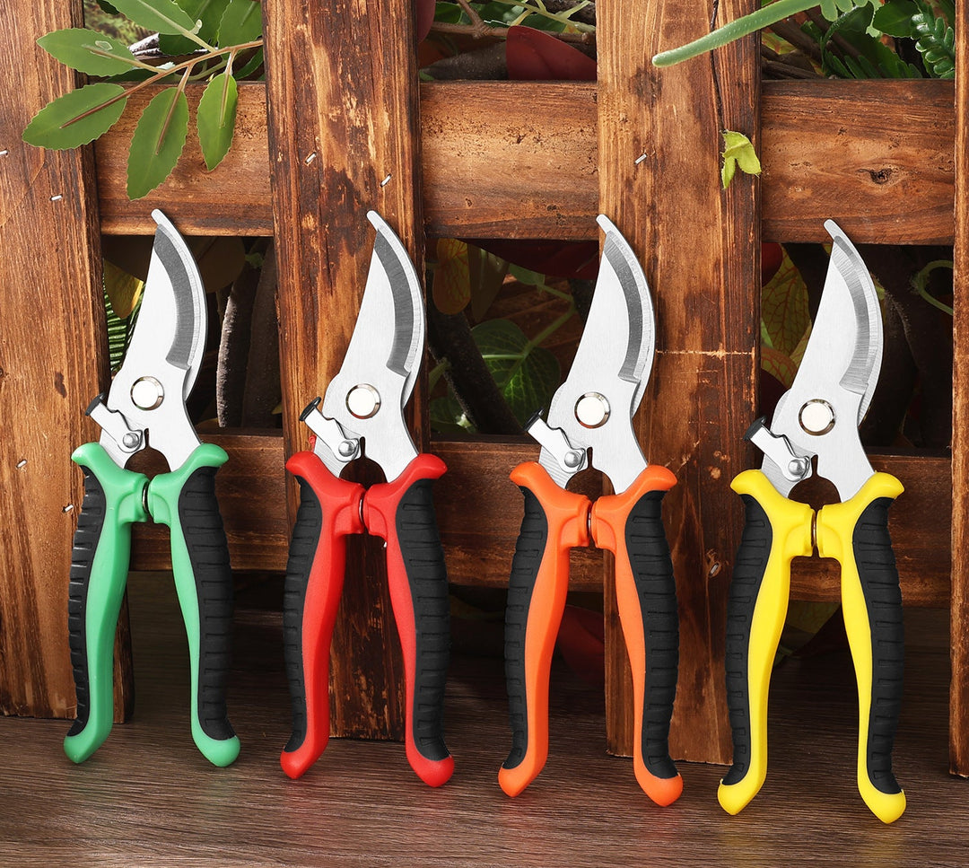Precision bypass pruning shears with Ergonomic non-slip handles Bowlift