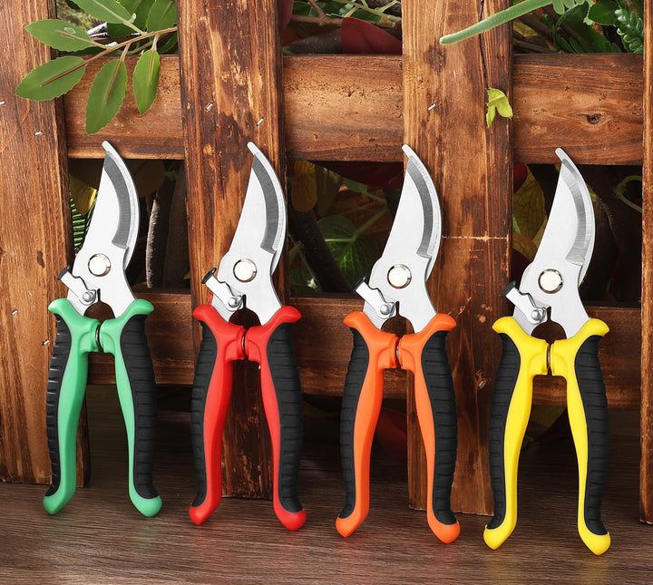 Precision bypass pruning shears with Ergonomic non-slip handles Bowlift