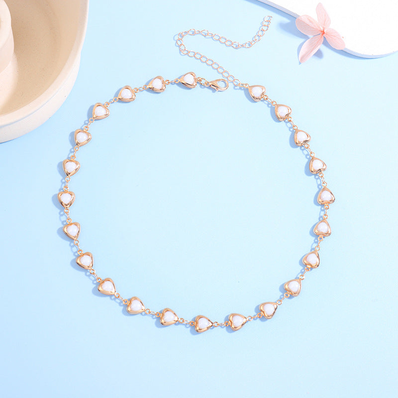 Heart-Shaped Gemstone Choker Necklace Bowlift