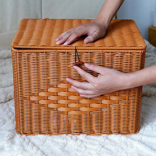 Women's Practical Storage Basket Made of Woven Material Bowlift