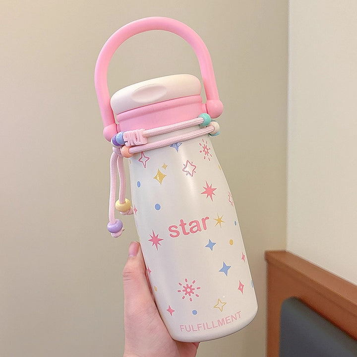 Women’s creative drinking bottle with funny design and practical cord Bowlift