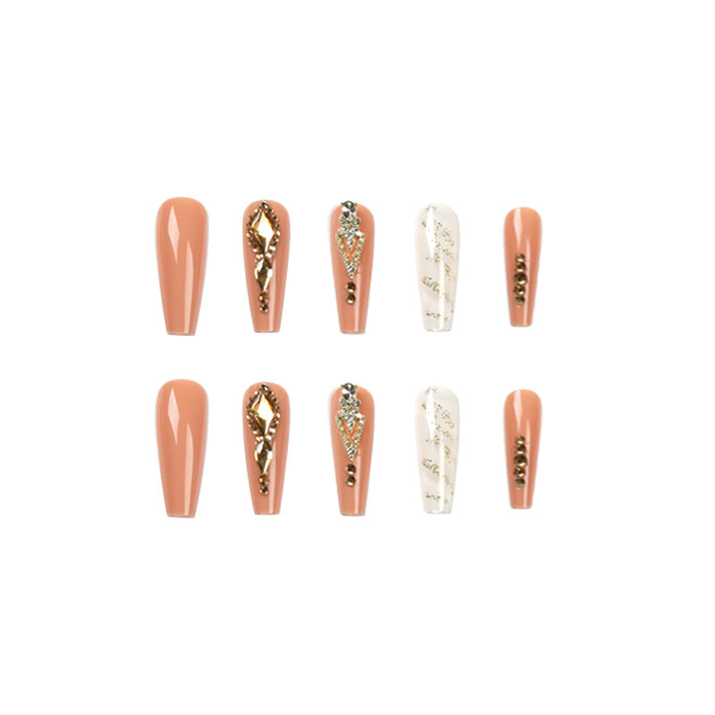 Artful nail extensions with glitter embellishments and delicate accents Bowlift