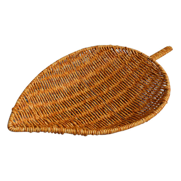 Leaf-Shaped Woven Serving Platter Bowlift