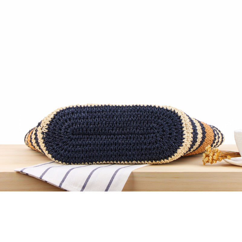 Braided tote bag with modern stripes and leather handles Bowlift