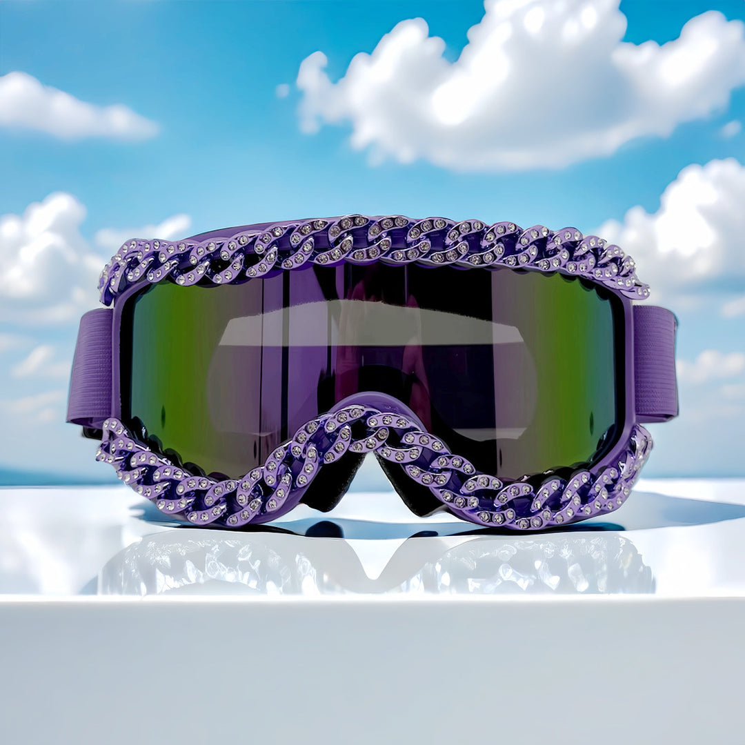 Women's ski goggles with glamorous rhinestone frame Bowlift