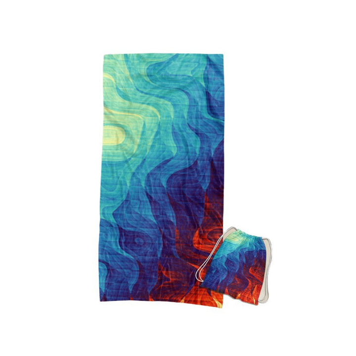 Beach towel with elaborate wave design Bowlift