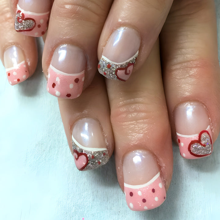 Heart-Inspired Press-On Nail Art Bowlift