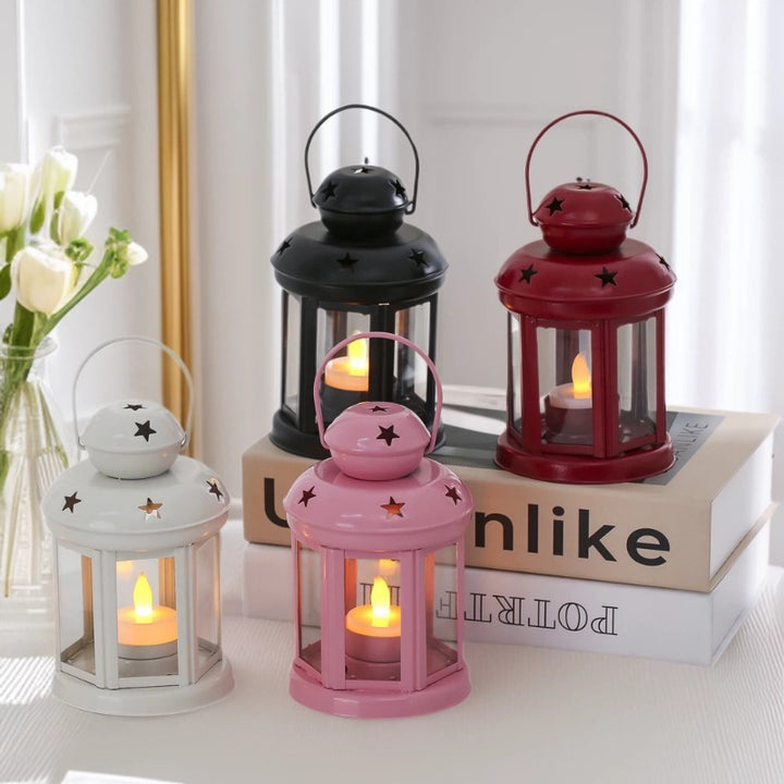 Mini Vintage Metal Star-Cut Tea Light Lantern Bowlift