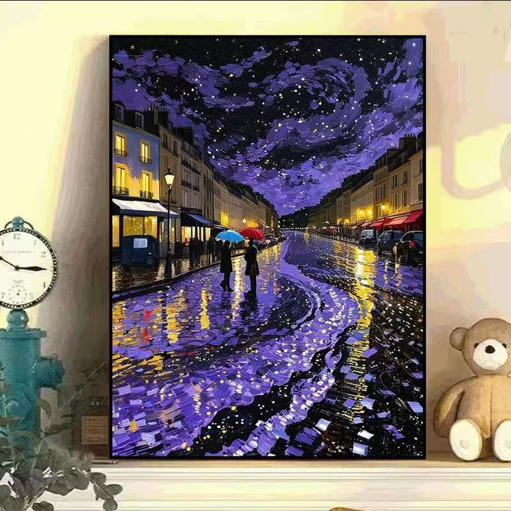Eiffel Tower Night Scene Canvas Art Bowlift