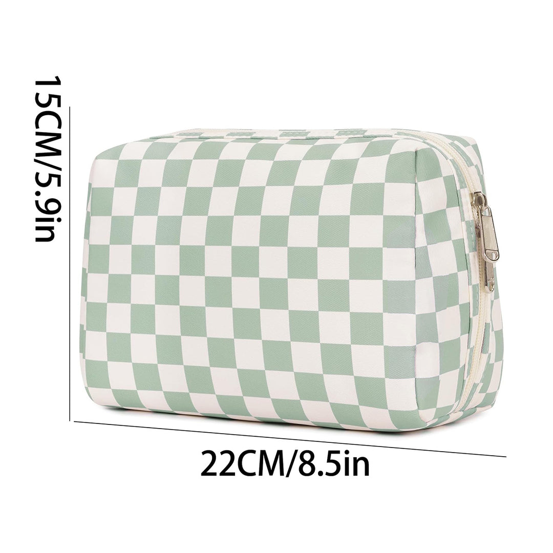 Stylish cosmetic bag with checked pattern Bowlift