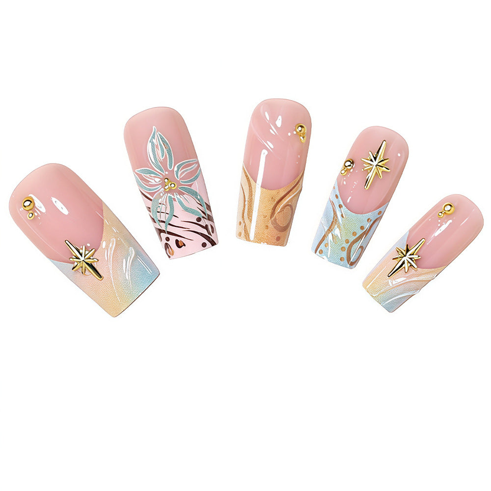 Elegant Press-On Nail Art Set Bowlift