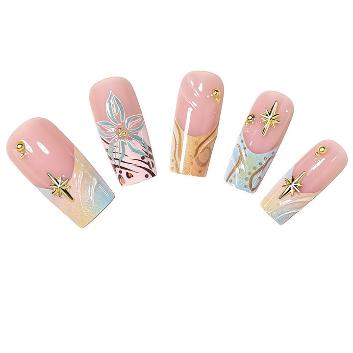 Elegant Press-On Nail Art Set Bowlift