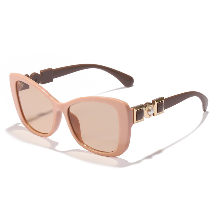 Women Cat-Eye Sunglasses with Elegant Metal Decoration Bowlift