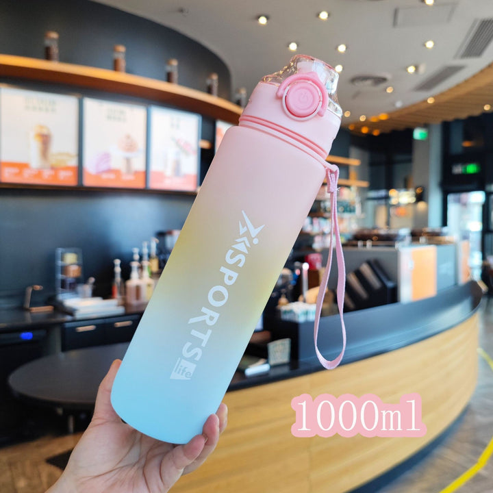 Women's Motivational Water Bottle with Unique Time Marking and Secure Closure Bowlift
