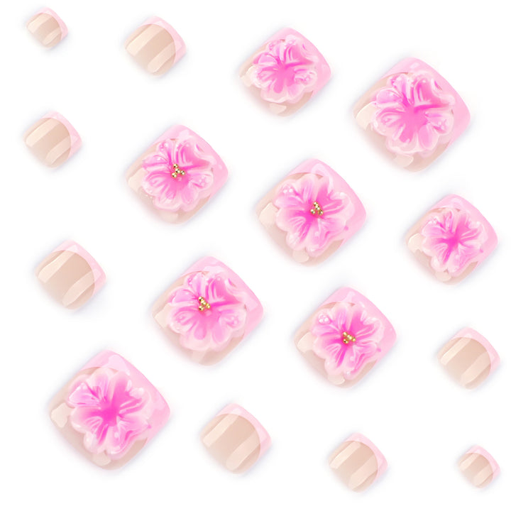 Artistic toenail design with floral accents Bowlift