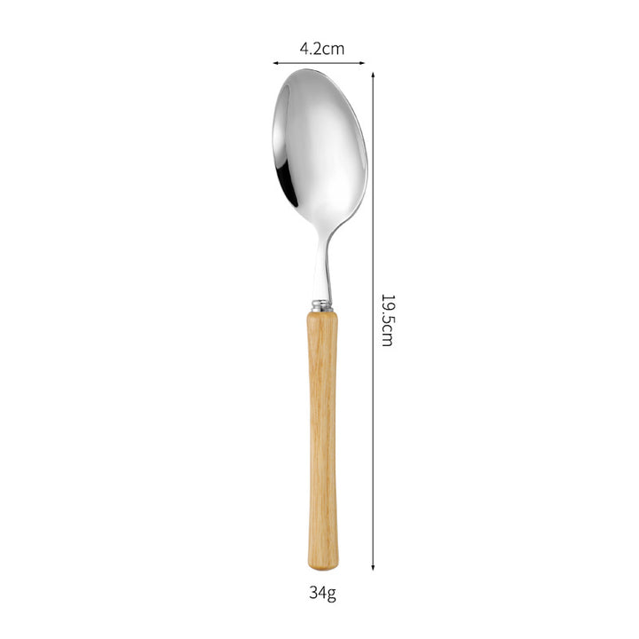 Elegant serving spoon with ergonomic wooden handle Bowlift