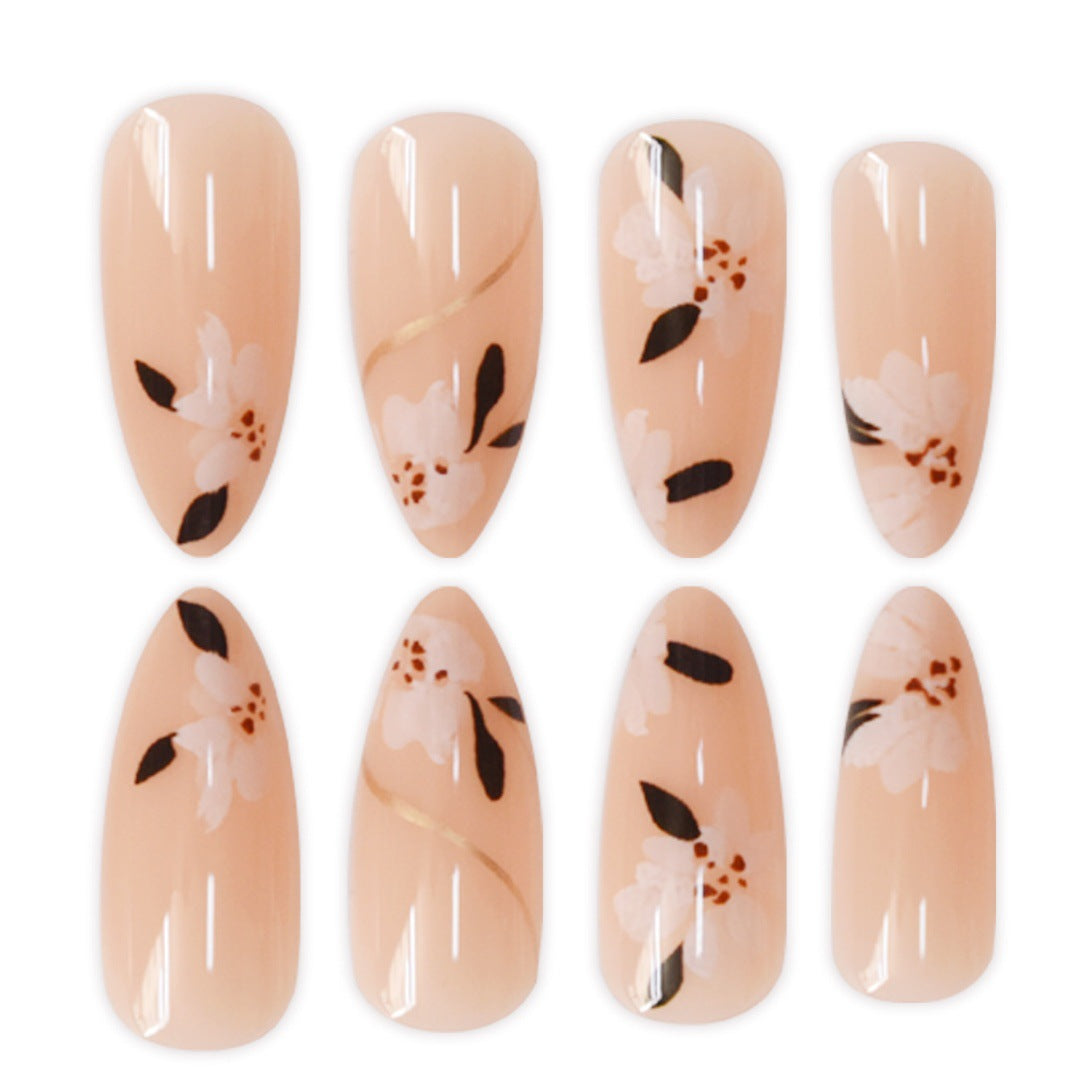 Artistic Floral Press-On Nail Enhancements Bowlift 1787913849