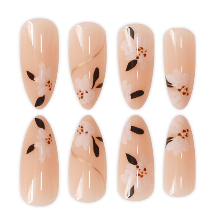 Artistic Floral Press-On Nail Enhancements Bowlift 1787913849
