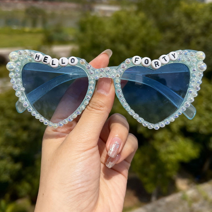 Pearl-Embellished Cat-Eye Sunglasses Bowlift