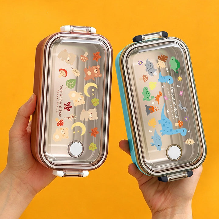 Dinosaur-Themed Multi-Compartment Lunch Box