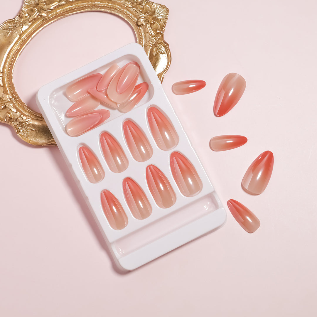 Ultra-Glossy Almond-Shaped Press-On Nail Collection Bowlift