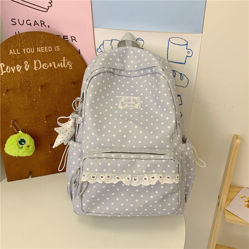 Star Patterned School Backpack