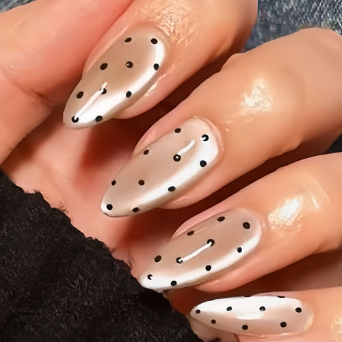 Stylish Polka Dot Press-On Nail Art Set Bowlift