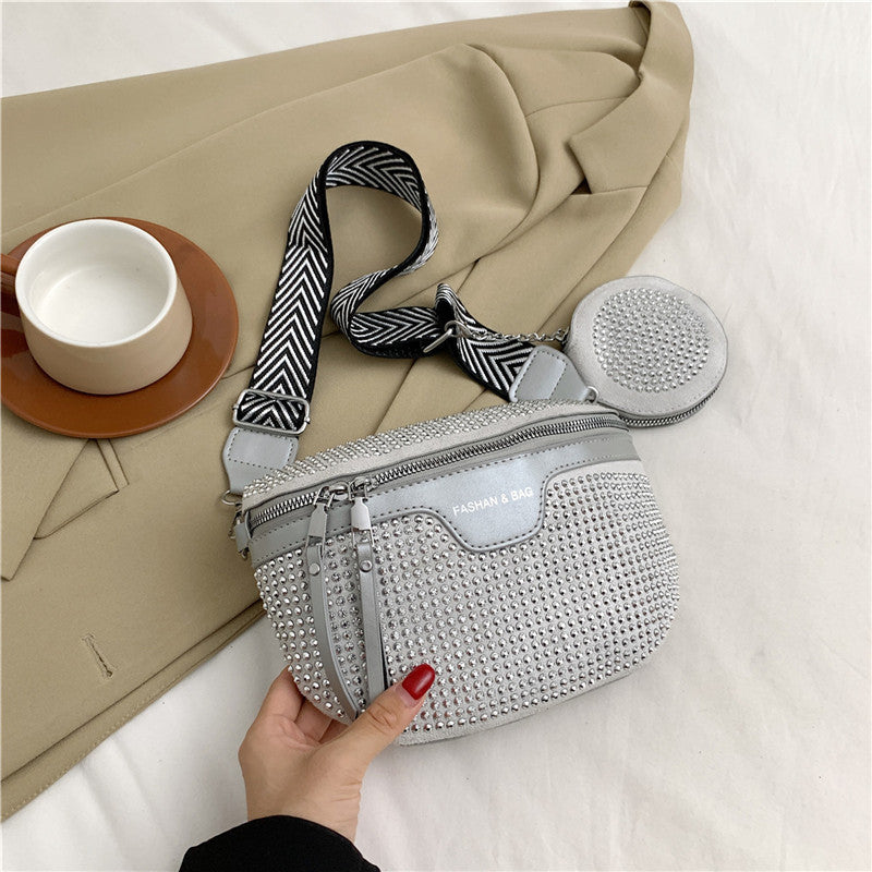 Stylish Rhinestone Embellished Mini Crossbody Bag Bowlift