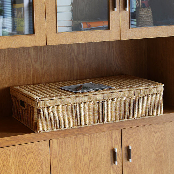 Large Rectangular Woven Storage Chest Bowlift