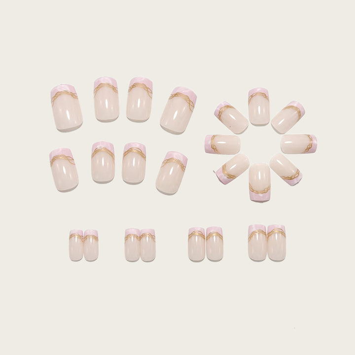 Elegant artificial nails with gold accents Bowlift