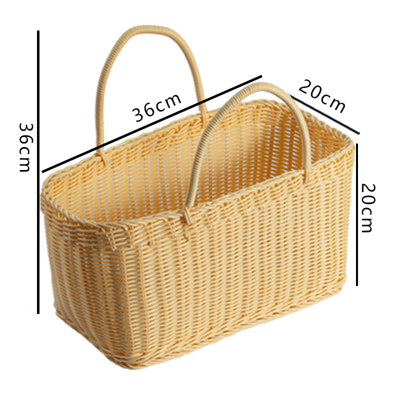 Women’s braided basket with practical handles Bowlift