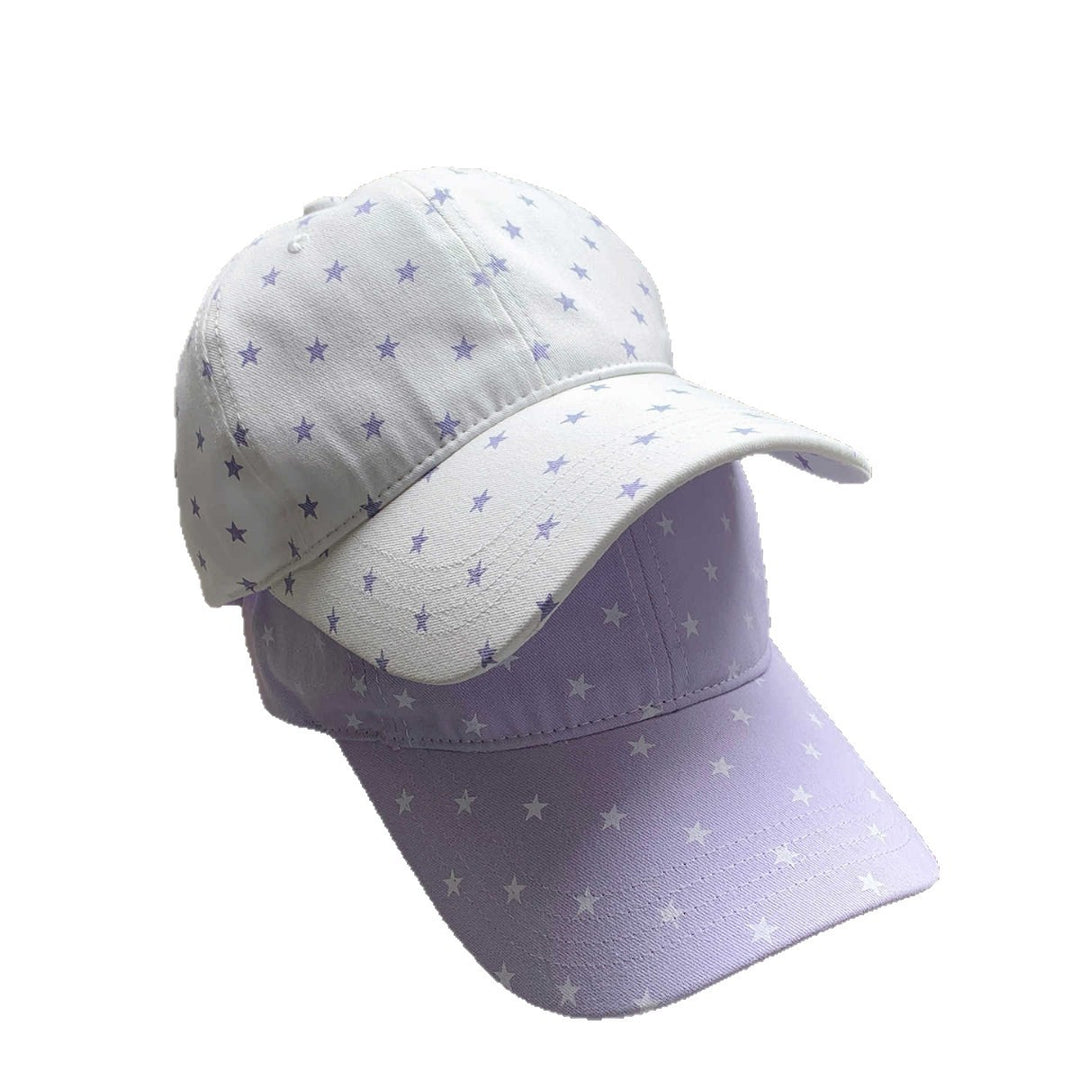 Women's Star-Printed Cotton Baseball Cap Bowlift