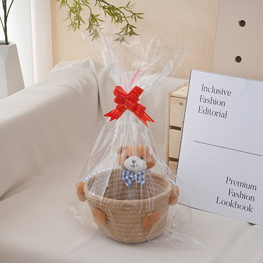 Cozy storage basket with bear motif Bowlift